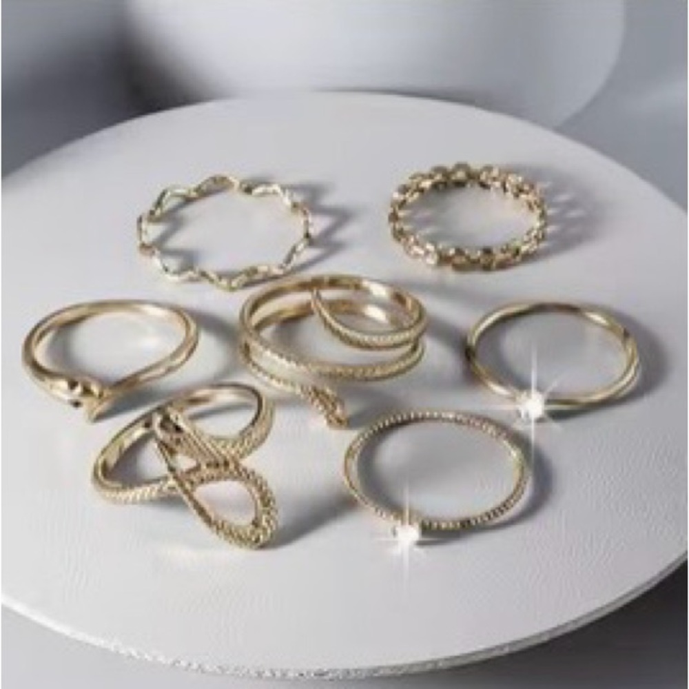 Elegant Gold-Tone Ring Set